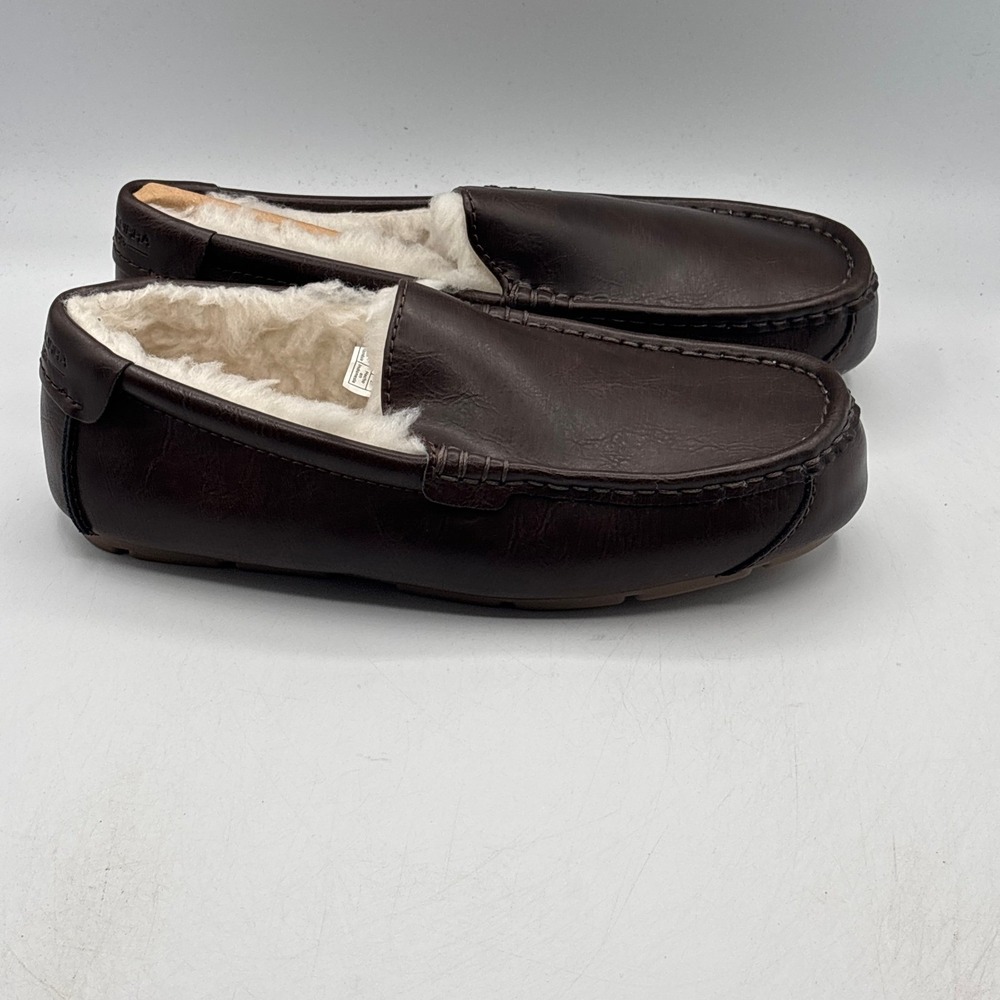Koolaburra by UGG Tipton Smooth Slippers Mens 9 Brown Faux Fur Lined 1154810